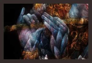 Mad Masters Hands of Lord Krishna Playing Flute Wall Painting with ...