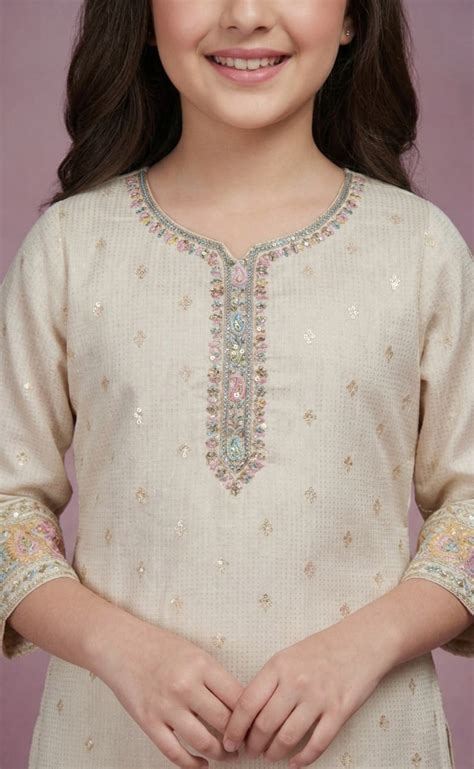 Cream Colour Gharara Set(GE-GGHS_5895) – Carron Clothing