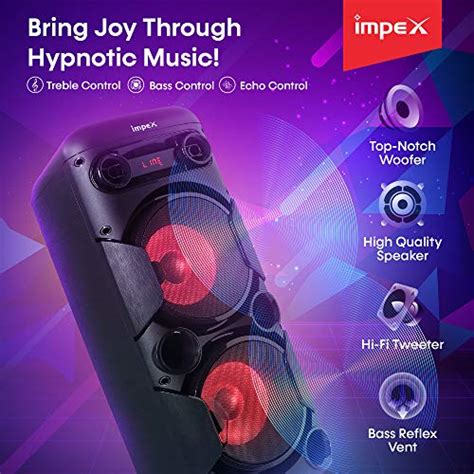 Impex TS-8001 80 Watts Multimedia Portable Trolley Speaker with USB/SD ...