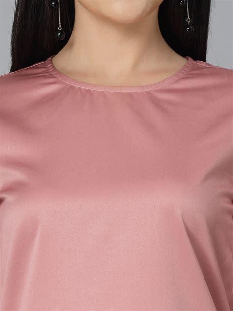 Style Quotient Women Solid Nude Satin Smart Casual Top – StyleQuotient