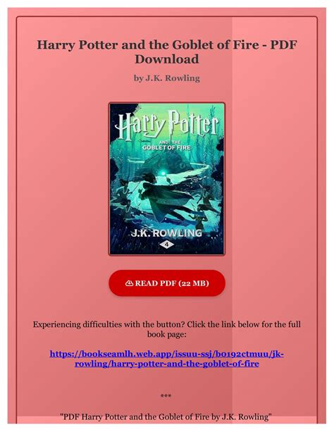 PDF Harry Potter and the Goblet of Fire by J.K. Rowling by KenyaZiemeqr ...