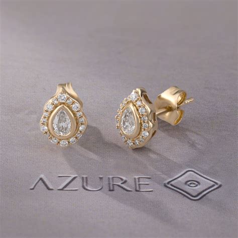 Pear And Round Diamond Earrings – Azure Jouel