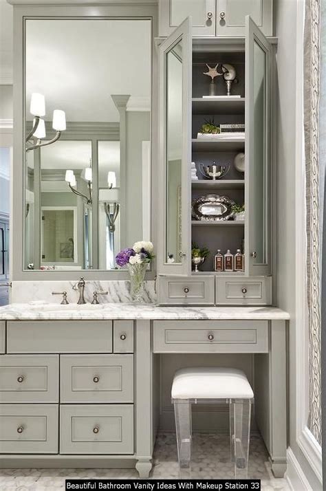 30+ Beautiful Bathroom Vanity Ideas With Makeup Station