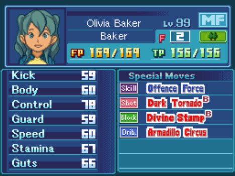 Inazuma Eleven 2 - Stats and movesets of players at level 99 - What ...