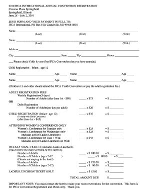 Fillable Online ifca Crowne Plaza Springfield - ifca Fax Email Print ...