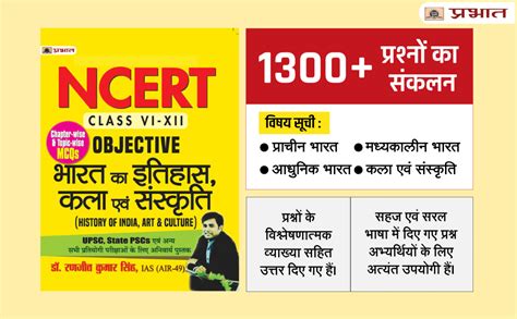 NCERT Objective Bharat Ka Itihas, Kala Evam Sanskriti (History of India ...