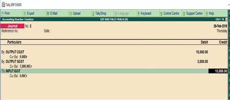 Input Tax Credit Adjustment Entry in Tally.ERP9 - According to New GST ...