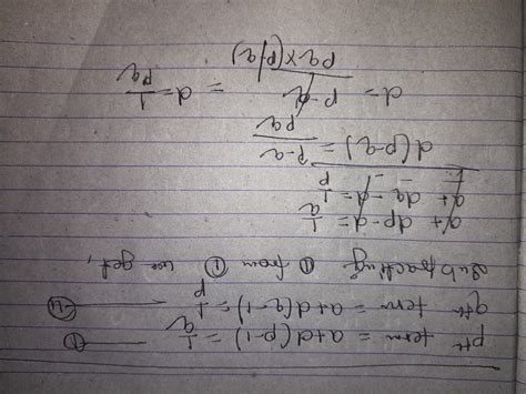 if pth term of an ap is 1/q and qth term is 1/p then find d - Brainly.in
