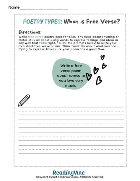 Free Verse Poem Examples and Activities - ReadingVine