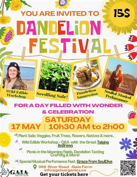 Dandelion Festival 2025, Gaia Farm, Ottawa, 17 May 2025 | AllEvents