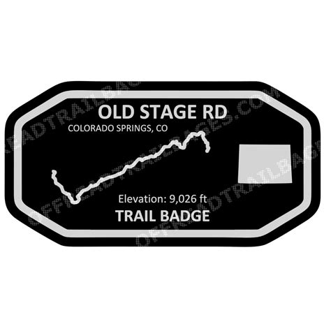 Old Stage Rd - Colorado Springs, CO - Off-Road Trail Badge - Off-road ...
