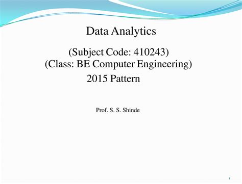 Data Analytics Unit 1 PPTs - Data Analytics (Subject Code: 410 243 ...