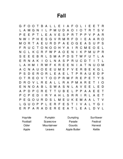 Image result for Fall Word Search