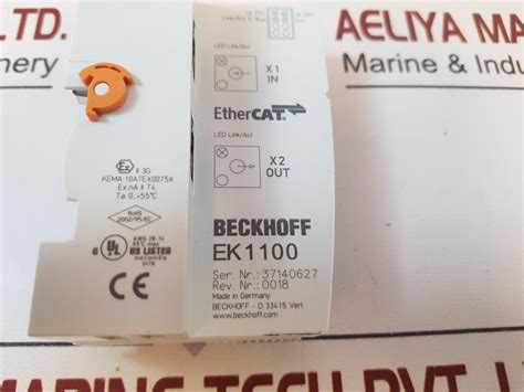 Beckhoff Ek1100 Ethercat Coupler – Aeliya Marine Tech