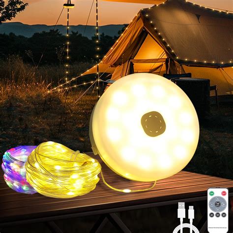 LIBERRWAY Camping String Lights, Portable Outdoor String Lights with ...