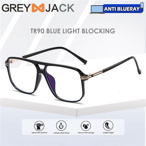 Jual Grey Jack Kacamata Antiradiasi Blueray Model Aviator Kotak TR90 ...