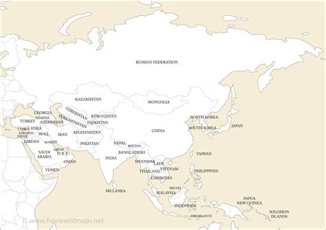 Image result for Asia Map Printable