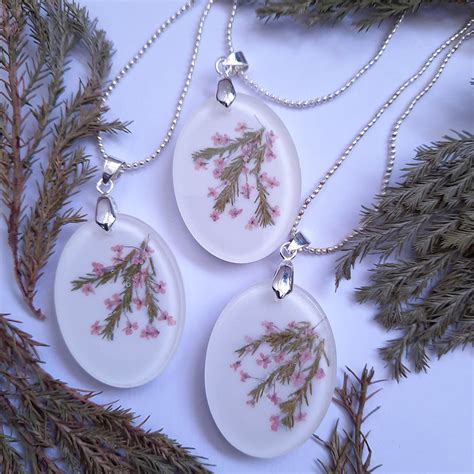 Sakura Real Dried Flower Necklace – Blush Bloom Pendant