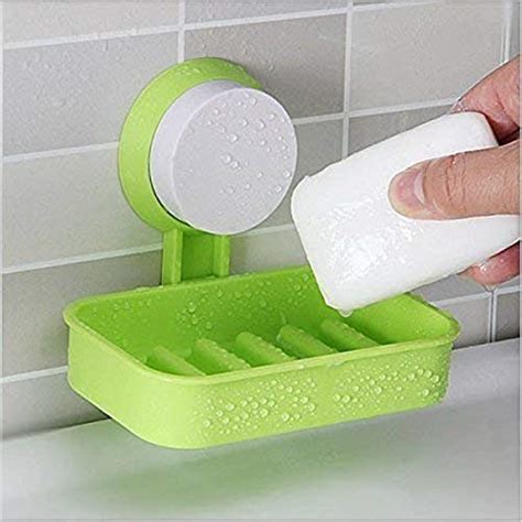 Sonani Single Layer Soap Box Suction Cup Holder Rack Bathroom Shower ...