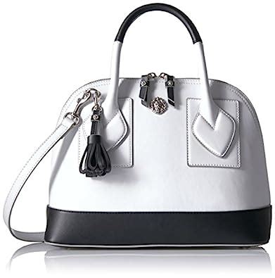 Buy Anne Klein Billie Small Dome Satchel, Optic White-Black at Amazon.in