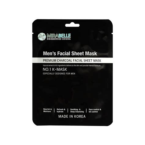 Buy Mirabelle Men's Korean Face Sheet Mask for Intense Brightening ...