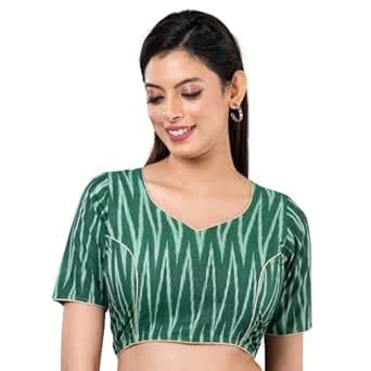 Buy GMH Women Ethnic Wear Cotton Designer Saree Blouse Size - L Colour ...