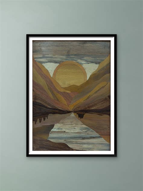 Landscape Painting In Mysore Wood Inlay