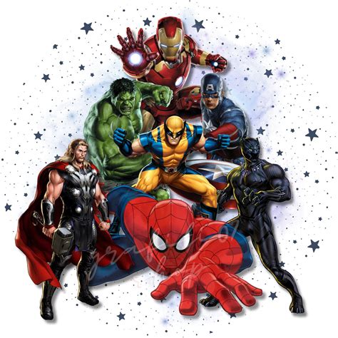 Spiderman, Wolverine, Thor, Hulk, Ironman, Black Panther, Avengers ...