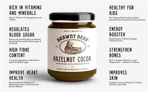Brawny Bear Chocolate Hazelnut Spread | Date-sweetened, No Added Sugar ...