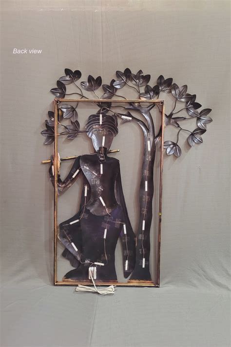 Krishna Under Tree Rectangle Wall Decor for Entrance Foyer Staircase at ...