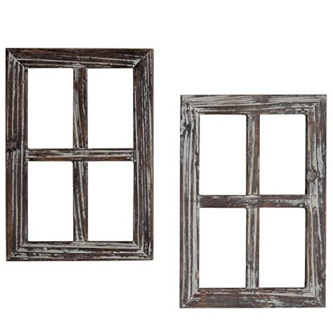 Buy Mygift Rustic Torched Wood 4-Pane Window Frame Farmhouse Decorative ...