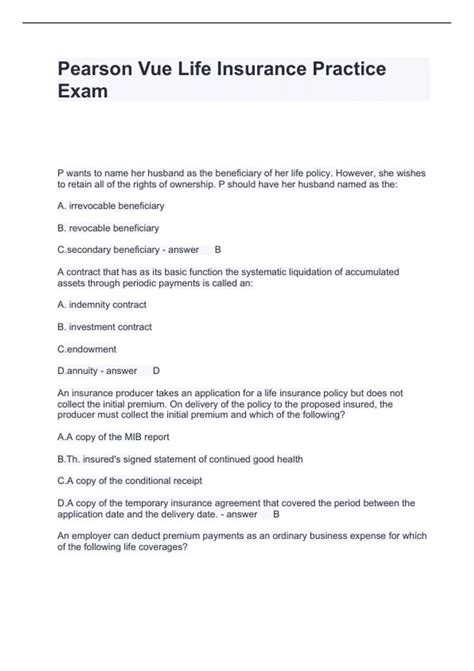 Life Insurance Practice Exam 的图像结果