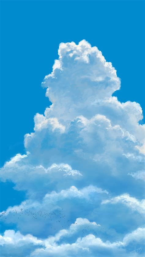 动漫云朵天空风景壁纸图 - 哔哩哔哩