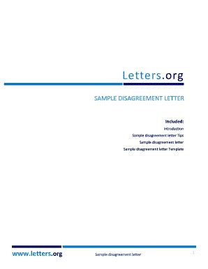 Sample Disagreement Letter Template - Blank Fillable Template | Fill ...