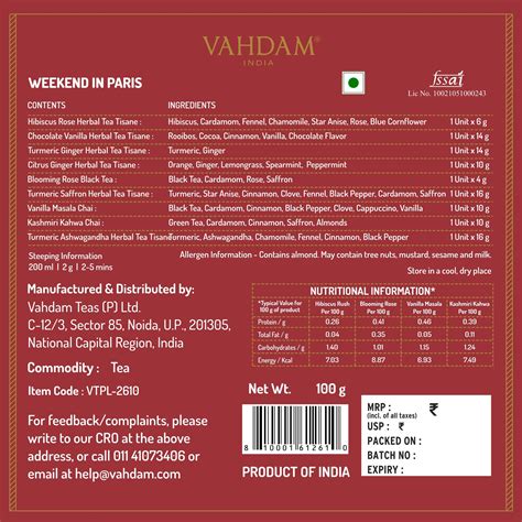 Weekend in Paris, Gift Set, 9 Teas - VAHDAM® India