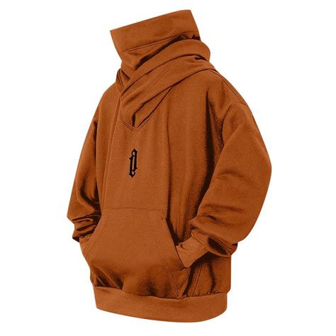 AnuYalue Hoodies for Men Fleece Cowl Neck Hooded Sweatshirt Casual ...