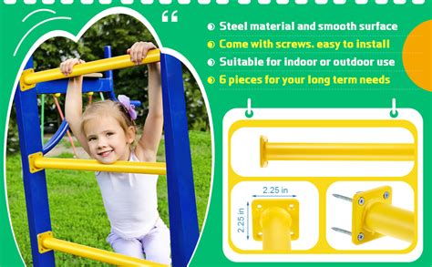 Dunzy6 Pcs Monkey Bars Playground Ladder Rungs Monkey Bar Kit ...