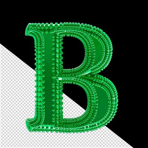 Small spheres on the green symbol letter b | Premium PSD