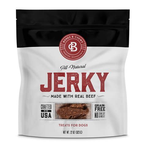 BONES & CHEWS All Natural Grain-Free Jerky Made with Real Beef Dog ...