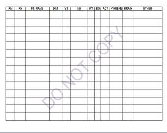 Buy CNA Daily Report Sheet Instant Download Online in India - Etsy
