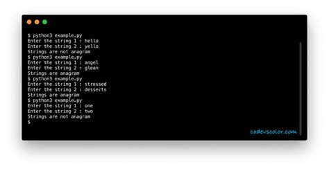 How to Check Anagram Using Python 的图像结果