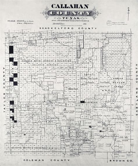 1870 Map of Callahan County Texas - Etsy