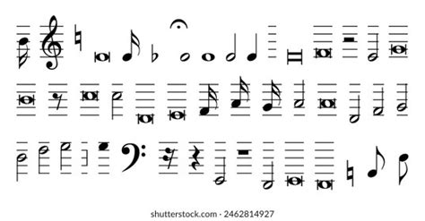Musical Symbols Notes Collection Stock Vector (Royalty Free) 2462814927 ...