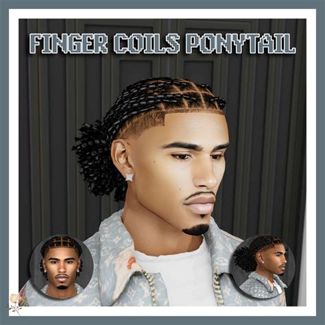 FINGER COILS PONYTAIL | Khadijah551 in 2025 | Sims 4 hair male, Sims ...
