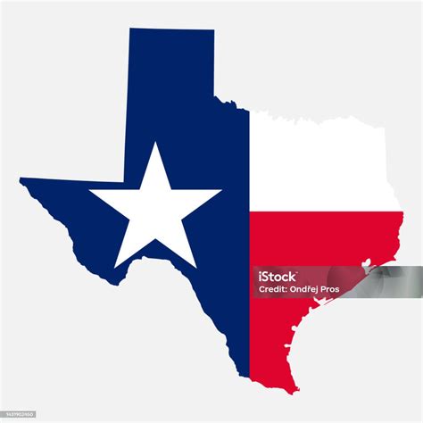 Texas Map Shape United States Of America Flat Concept Icon Symbol ...