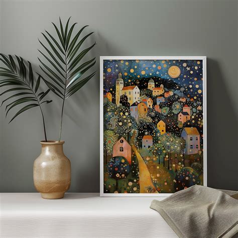 Gustav Klimt Village Night Print, Gustav Klimt Poster, Klimt Exhibition ...
