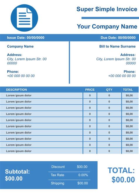 Image result for Simple Invoice Template