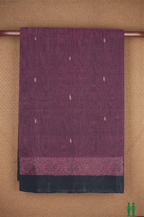 Allover Threadwork Buttis Teal Mulberry Bengal Cotton Saree – Sundari Silks