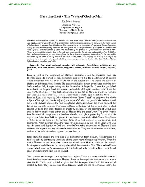 PARADISE LOST MEN VS GOD - Paradise Lost - The Ways of God to Men Dr ...