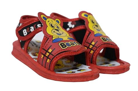 Buy Maskeen Unisex Bear Red Kids Chu Chu Sound Musical Sandals for Baby ...